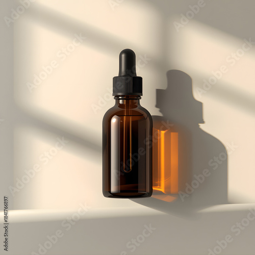 bottle of perfume on black background