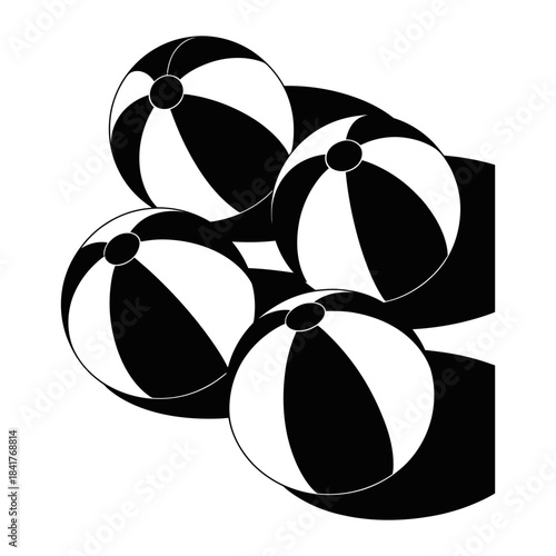 vector illustration of footballs
