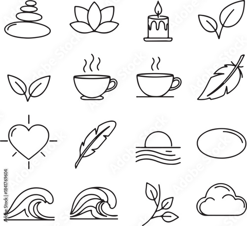 Wellness and Spa Icons Collection illustration vector
