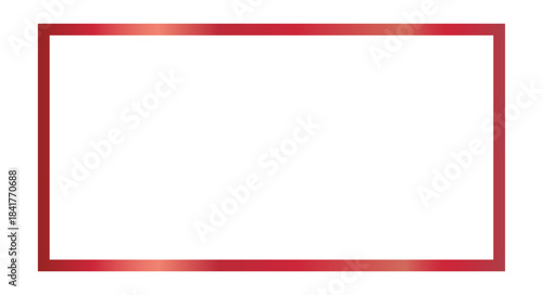 Glowing red frame on transparent or white background. Modern and minimalist isolated vector illustration for digital, business, and web design.