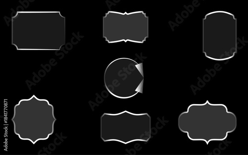 Light frame liquid glass, glass panel set for mobile and web apps, and tech board frame in futuristic style. HUD element interface, illustration. 
Light glass collection with glow effect