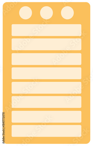 Orange Vertical Checklist Template and Planner Label Sheet with Blank Rows for Goal Tracking and Tasks