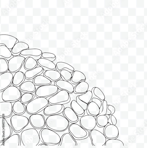 Smooth Pebble Stone Corner Outline