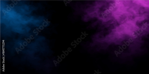 Abstract blue and purple smoke swirls create a dark cosmic texture resembling a bright starlit sky and night cloud design for a space art backdrop