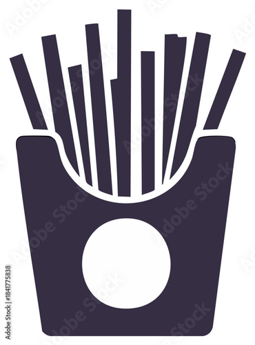 Minimalist french fries icon vector illustration for fast food concept