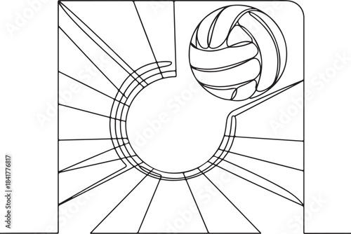 black and white volleyball design clip art preview