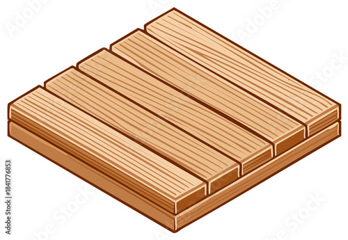 Isometric view of a wooden pallet