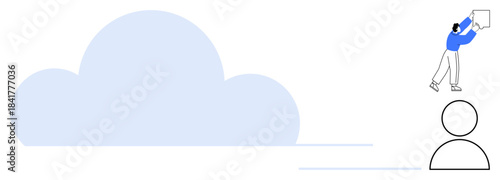 Cloud storage. Cloud solutions for file sharing and user accessibility. Cloud storage facilitates data organization, sharing, and secure access. Perfect for digital collaboration, IT, tech platforms