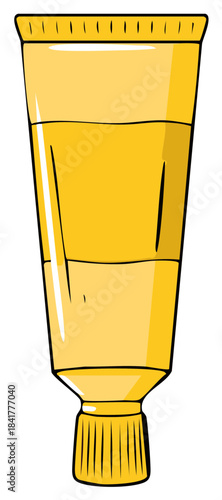 Bright Yellow Squeeze Tube with Cap