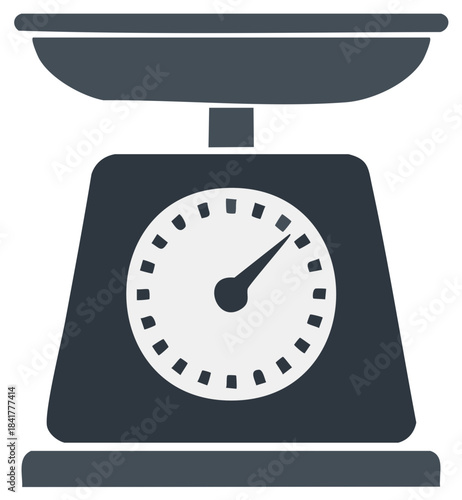 Vintage analog kitchen scale icon for weighing food and measuring ingredients for cooking and baking