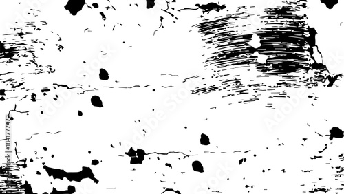 Distressed white background with black paint splatters