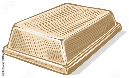 Gold bar illustration drawing of precious metal with sketch lines