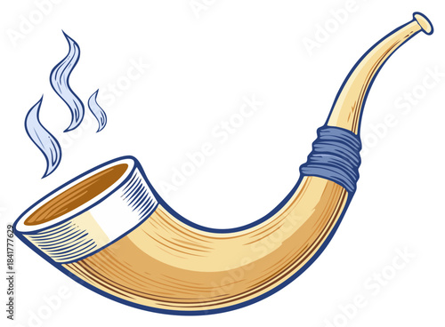 Traditional Smoking Pipe Cartoon Illustration Smoking Device Smoking Culture