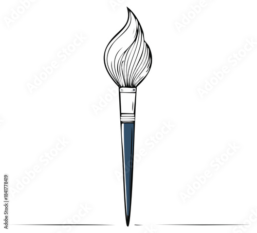 Stylized Hand Drawn Sketch Paintbrush Artistic Tool for Painting and Creativity