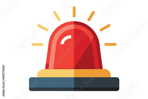 A flashing red emergency light glows brightly, signaling a crisis or urgent alert situation now