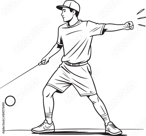 Continuous line illustration of a wrist flicking motion for a volleyball spike with elegant minimal artistic outline drawing