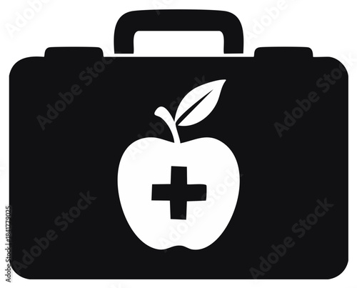 First Aid Kit with Apple Cross Design, School Health, Health Box, Healthy Life