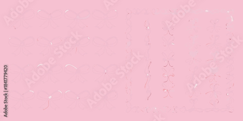 Pale pink background with faint floral and geometric pattern details