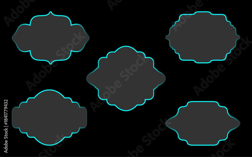 Light-colored liquid glass panels with futuristic framing are ideal for usage with mobile and web applications. 