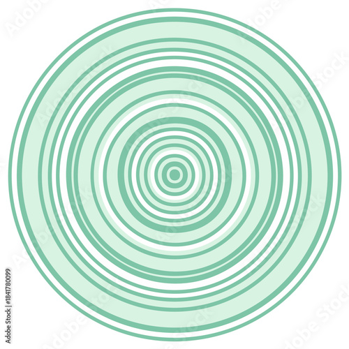Abstract concentric circles pattern in pastel green and white for modern designs and backgrounds