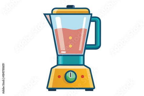 colorful blender with juice, cartoon style clip art preview