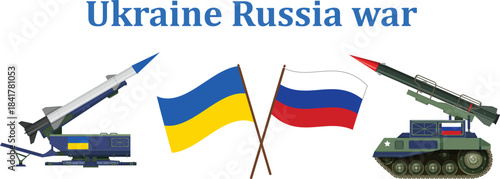 Ukraine Russia war missiles tank world war 3 defence system Ukraine Vs Russia Flags 