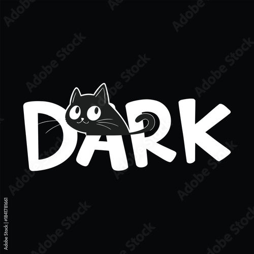 The cute black cat T shirt Design
