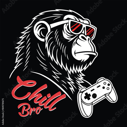 Chill bro with a classic white game controller at chest level