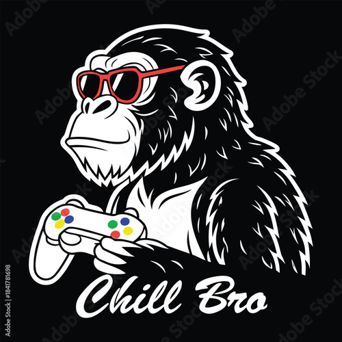 Chill bro with a classic white game controller at chest level