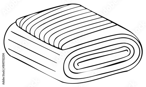 Isometric vector illustration of rolled fabric or a blanket