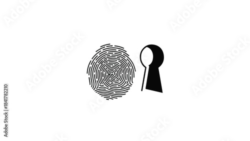 Innovative idea and brain access concept with keyhole and key on white background for business creativity and inspiration