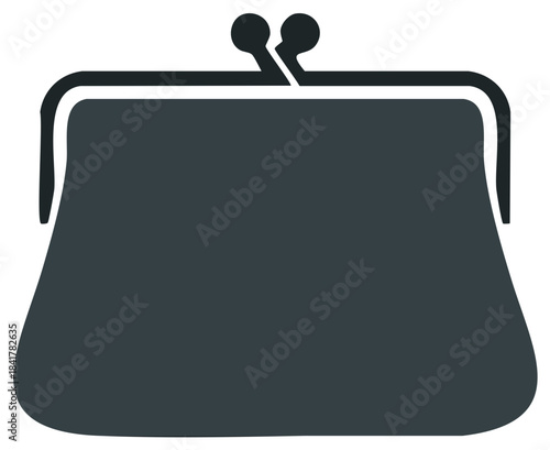 Dark grey coin purse icon elegant minimalist money storage symbol