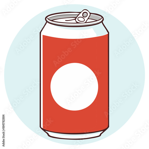 Vector illustration of a red aluminum soda can with a blank white label for a logo