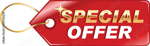 Special Offer Sales Tag, Sale Sticker, Sales offer icon, Sales banner, Discount Red Label, Discount Tag