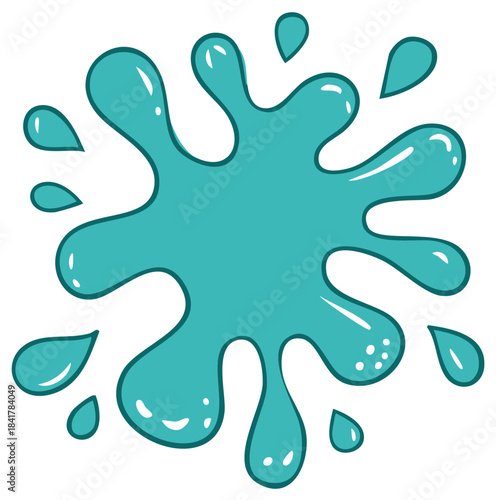 Turquoise Water Splatter with Drops