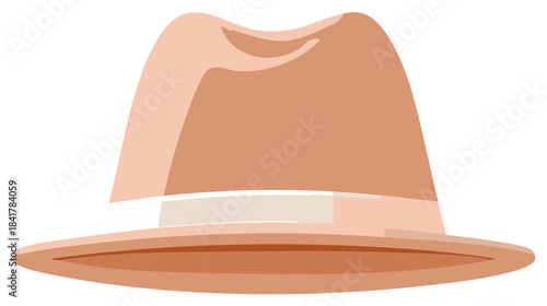 Stylish Tan Fedora Hat with a Classy Design and a Crisp White Band Accent
