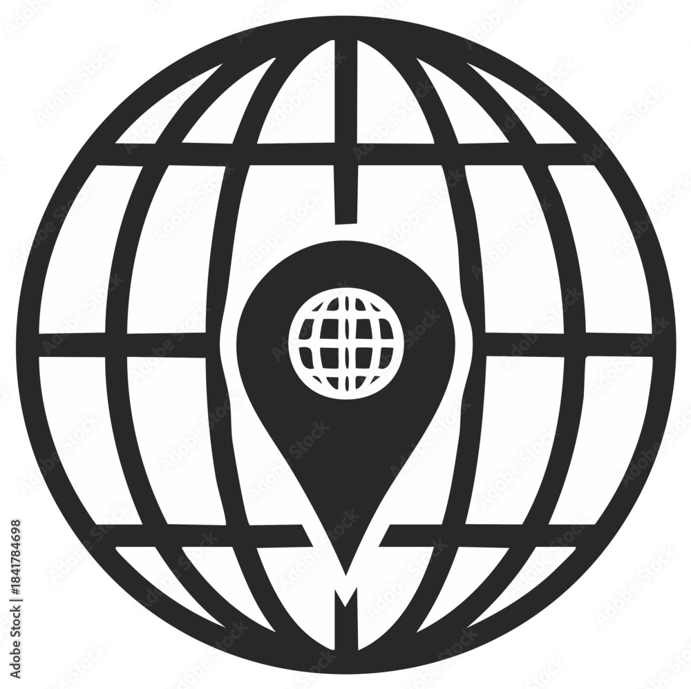 Naklejka premium Location pointer on a globe representing world navigation system