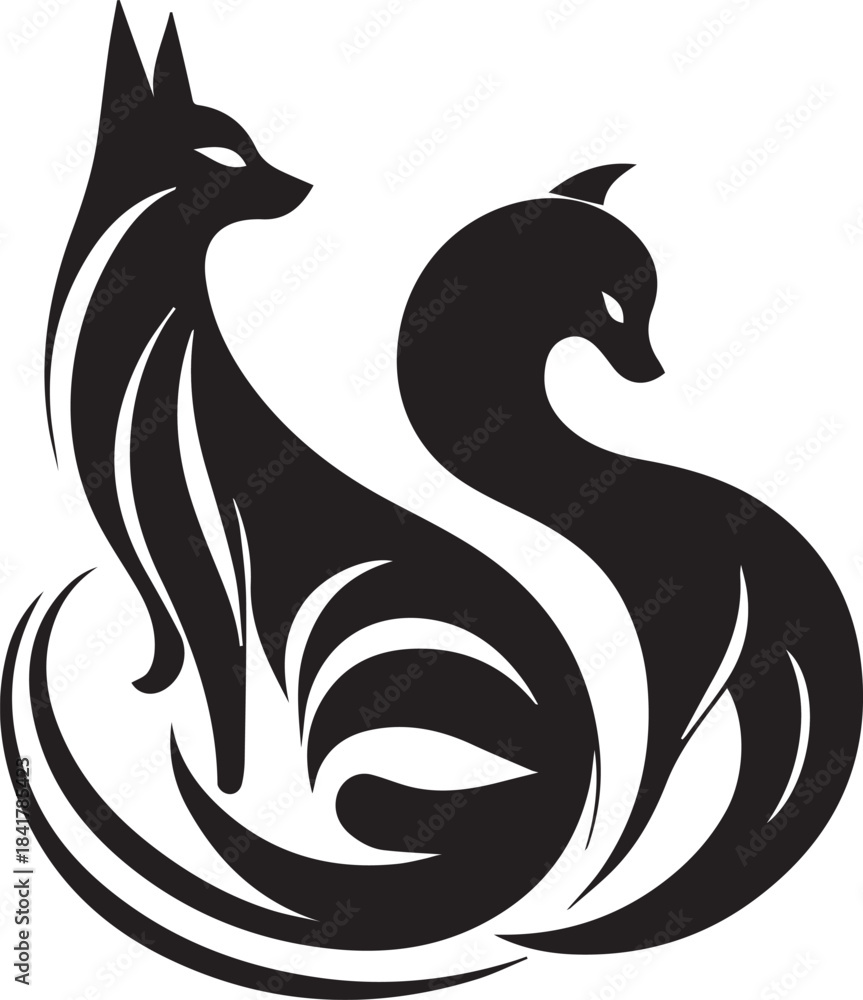 Fototapeta premium Elegant Dog and Cat Inspired Design