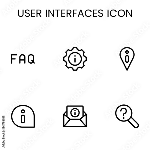 Modern user interface icon set featuring clean UI elements, buttons, menus, controls and UX symbols perfect for apps, dashboards, websites and digital design projects.