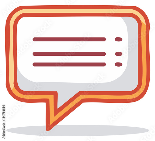 Stylized Speech Bubble with List Icons for Dialogue, Messaging and Communication in Graphic Design