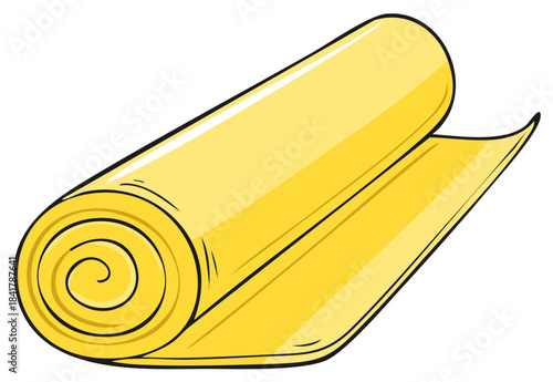 Rolled up yoga mat illustration isolated