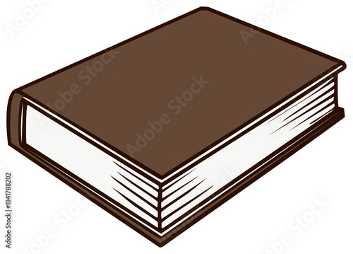 Brown Hardcover Book Closed Pages Simple Illustration Graphic Design