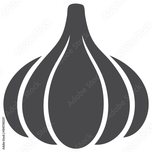 Garlic Bulb Vector Silhouette, Flavorful Ingredient, Aromatic Herb for Culinary Design, Vegetarian Cooking