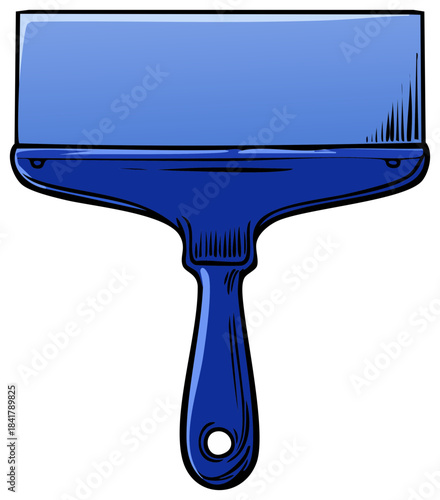 Vibrant Blue Spackle Knife Illustration for Wall Repair and Renovation Projects