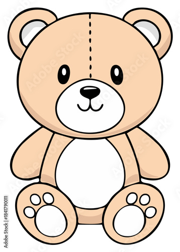 Cute cartoon teddy bear illustration for children's design and projects