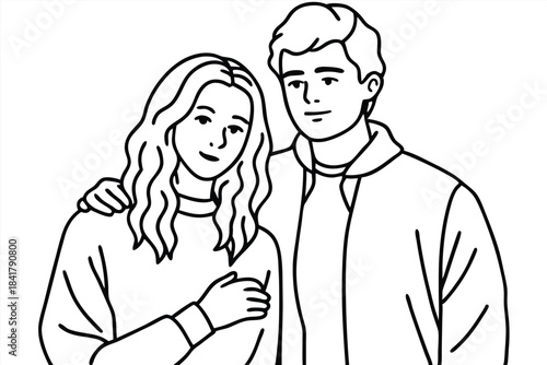 a couple standing close arms wrapped around each