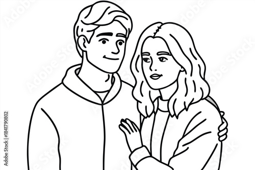 a couple standing close arms wrapped around each