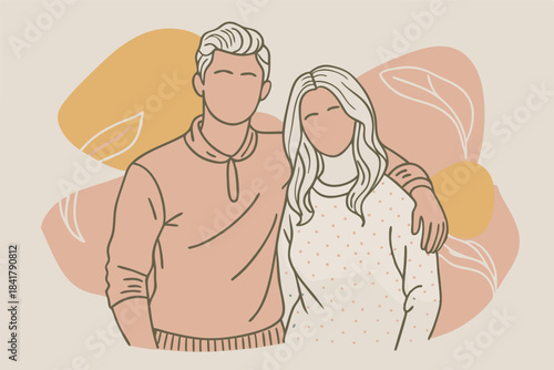 a couple standing close arms wrapped around each