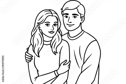 a couple standing close arms wrapped around each