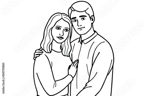 a couple standing close arms wrapped around each